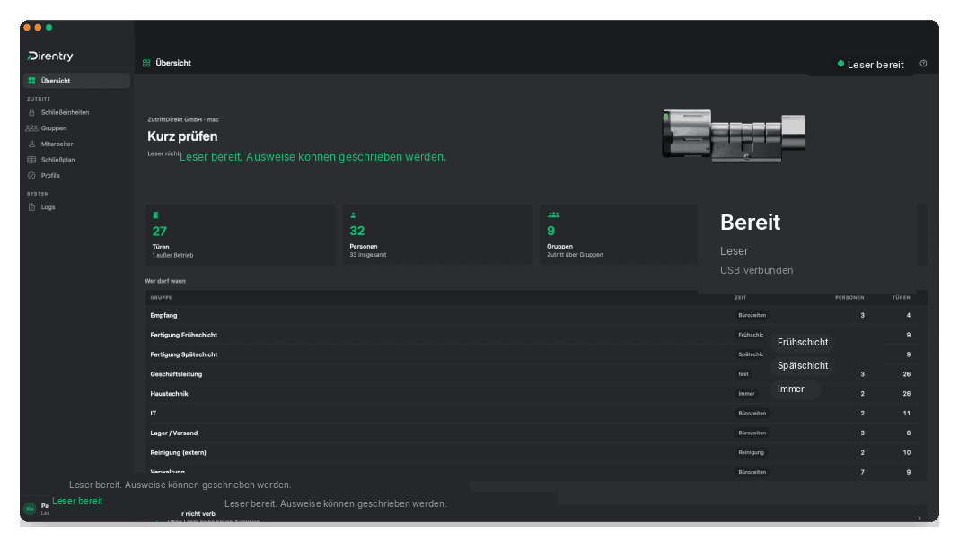 Übersicht in Direntry (Mac-App)